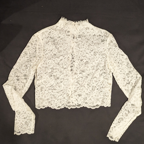 BHLDN Amy Kuschel Monaco Lace Crop Top Wedding Z404-5 - Picture 7 of 8